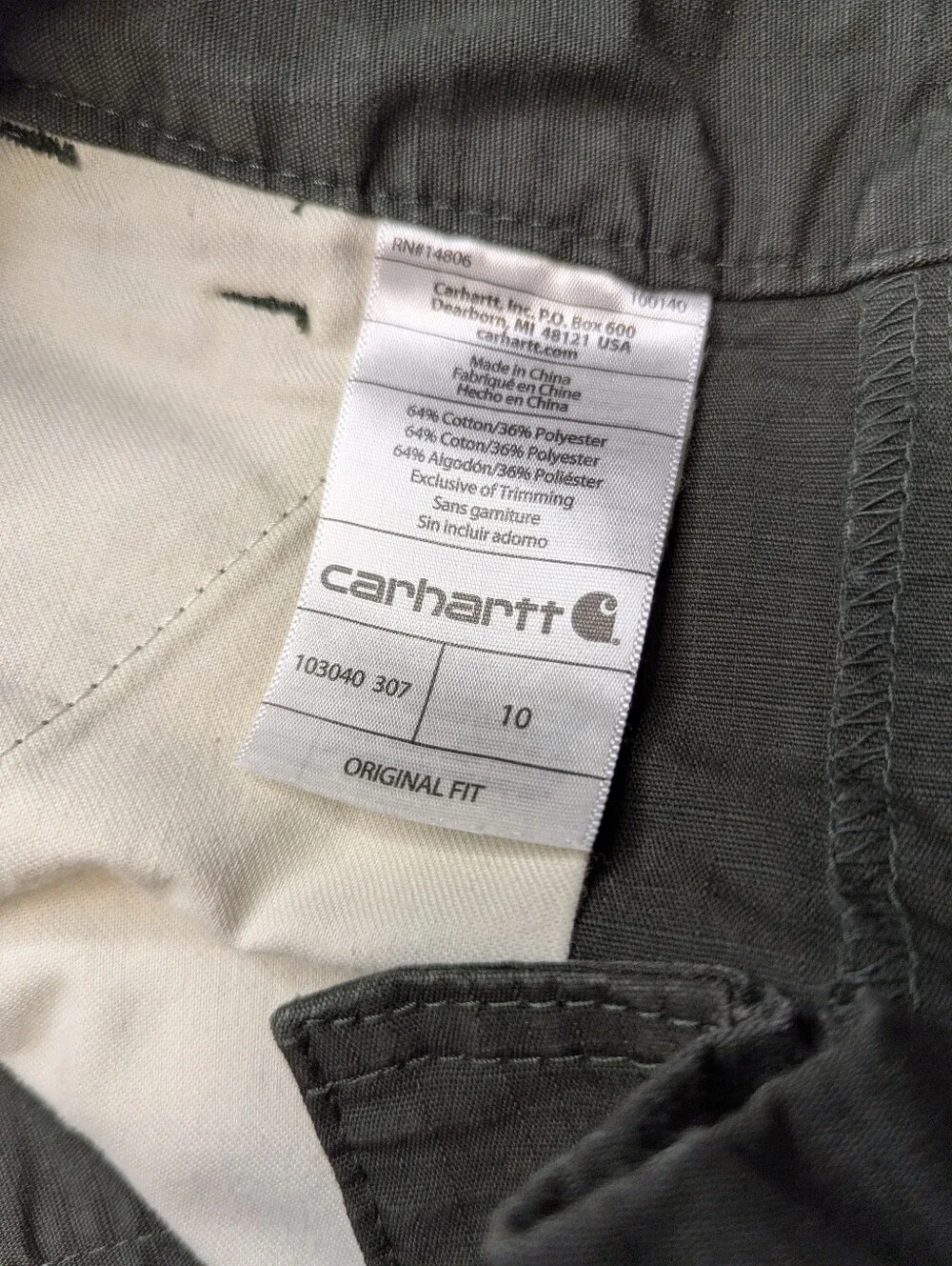 Carhartt Women's Dark Olive Rolled-Hem Utility Shorts